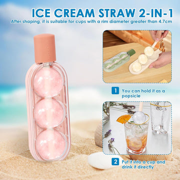 3-in-1 Ice Lollipop Shape Tray And Portable Frozen Treats
