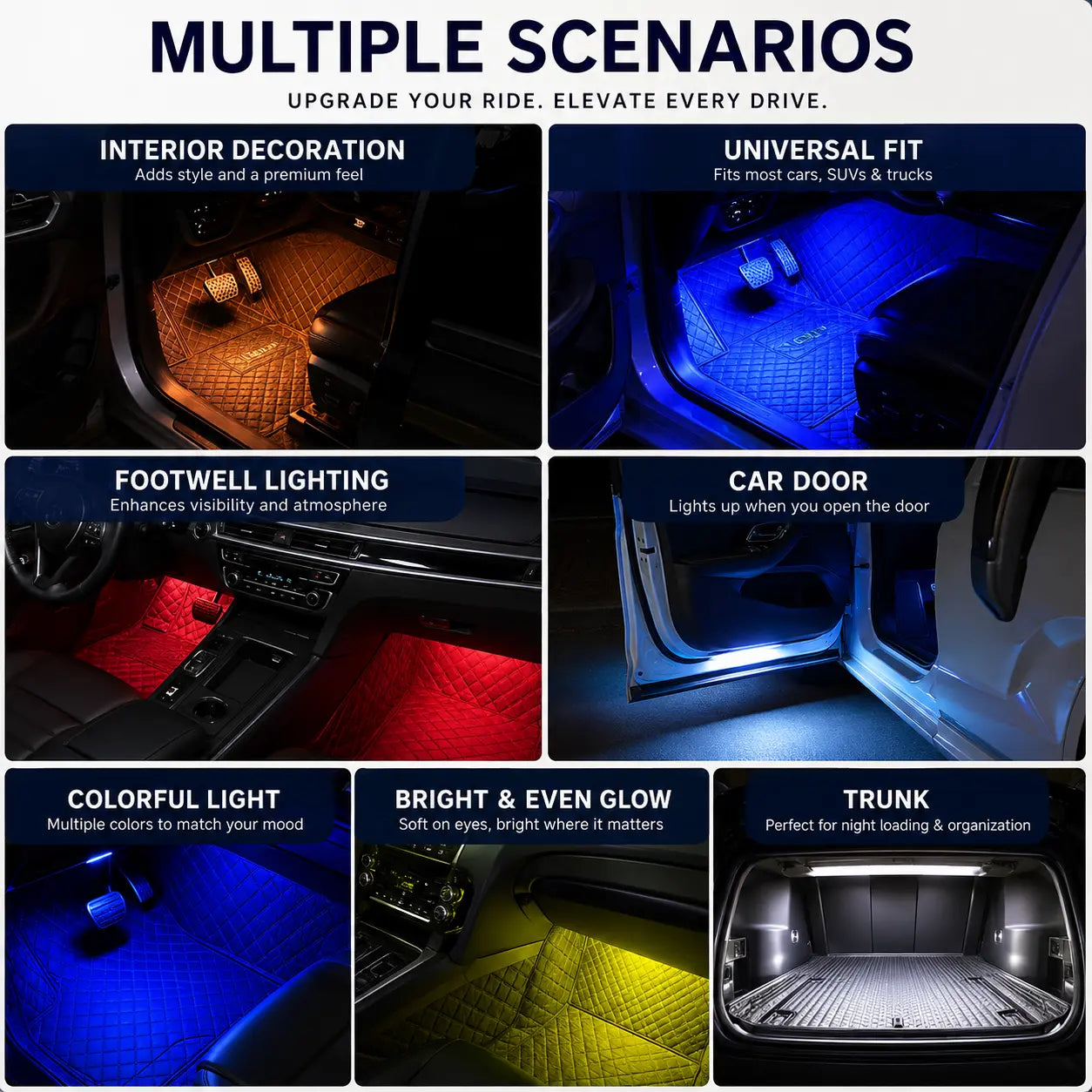 Rechargeable Touch Sensor Car Ambient Light