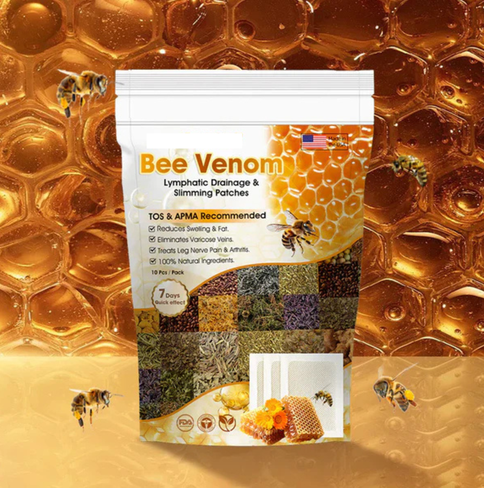 Bee Venom Lymphatic Drainage & Slimming Foot Patches