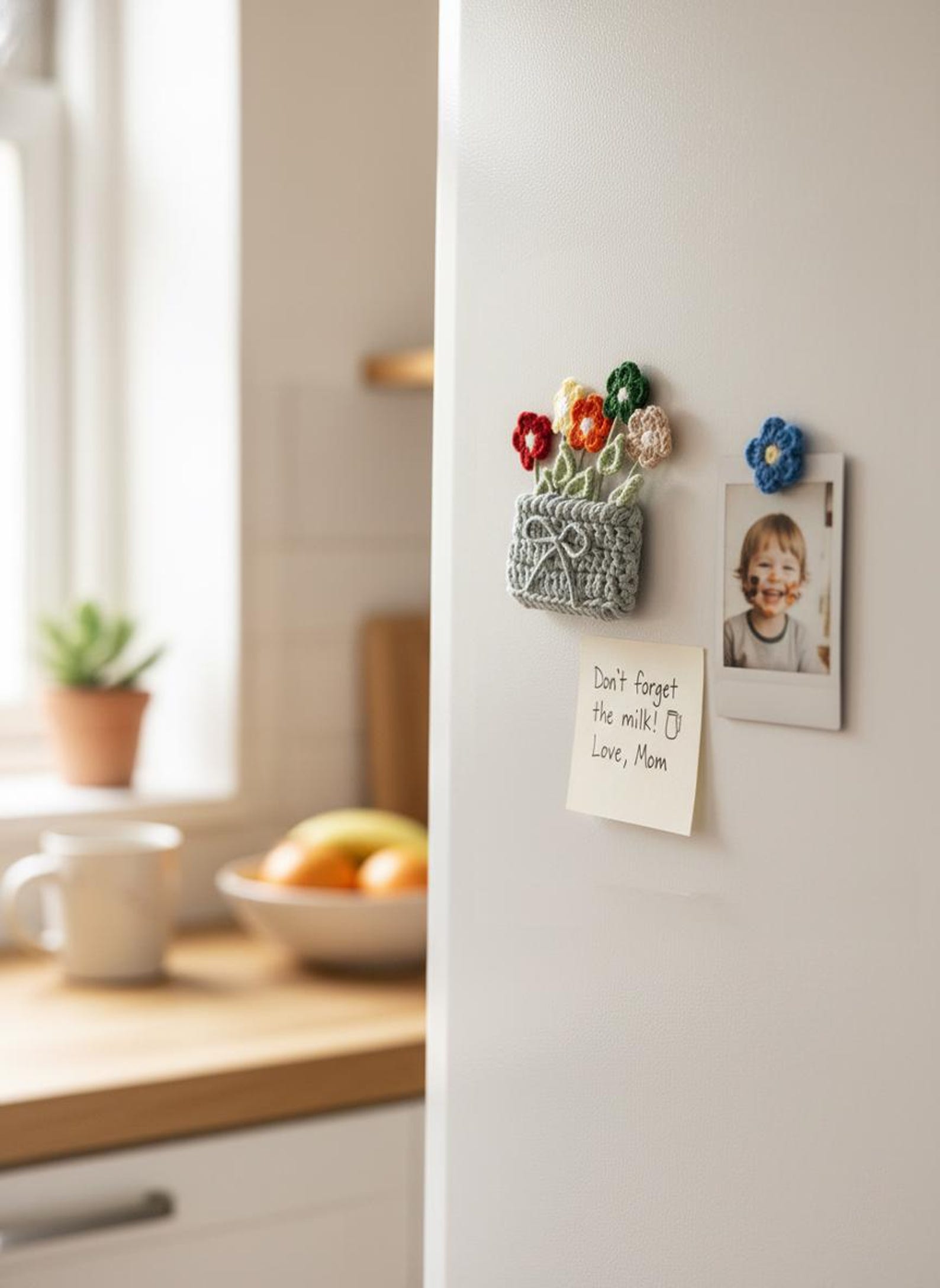 Handcrafted Magnetic Pot with Flowers