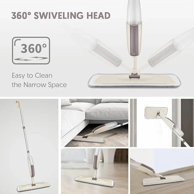Spray Mop System with Microfiber Pads Reusable Flat Mop